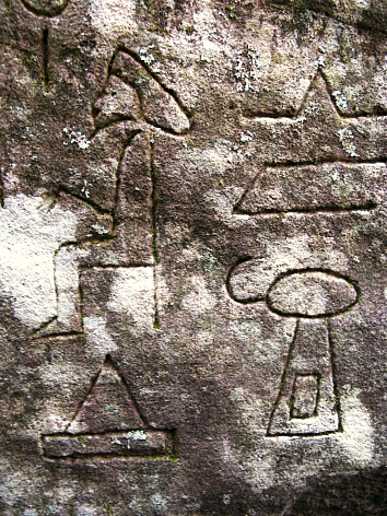 Hieroglyphics close up